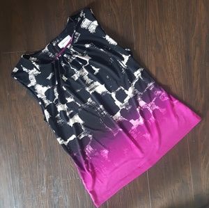 Calvin Klein Sleeveless Patterned Top Pink/Black